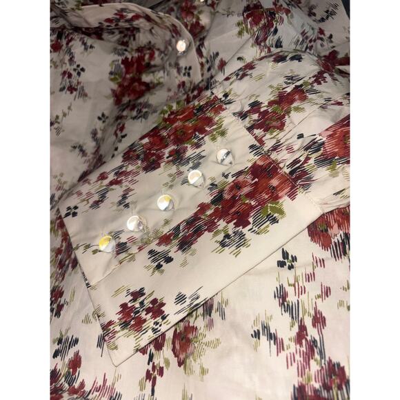 Tuckernut 100% Cotton Floral Blouse Glass Buttons NEW High Neck L Coquette Fairy - Picture 11 of 16